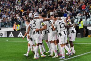 Calciatori della Juventus dopo un gol